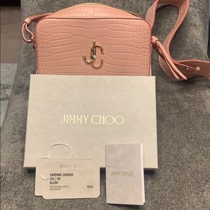 JIMMY CHOO VARENNE CAMERA,CROC EMBOSSED LEATHER